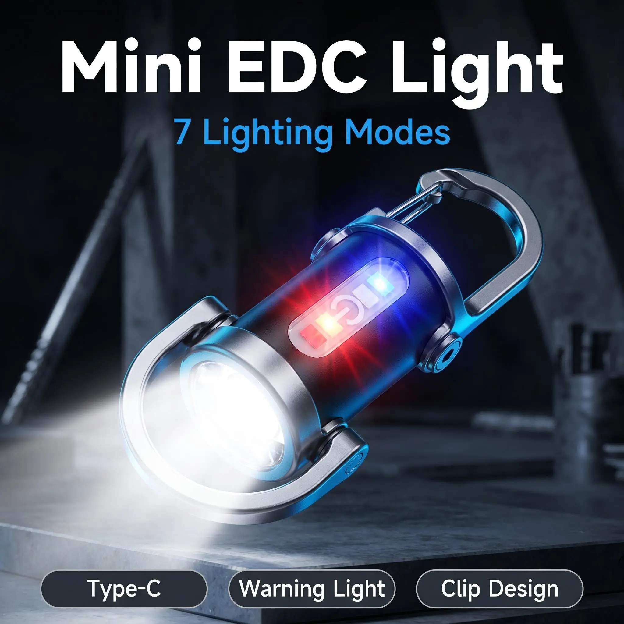 Rechargeable Mini EDC Flashlight Keychain [2026], 800 Lumens Super Bright COB Work Light, 6 Modes Portable Torch for Camping, Ideal Gift for Men