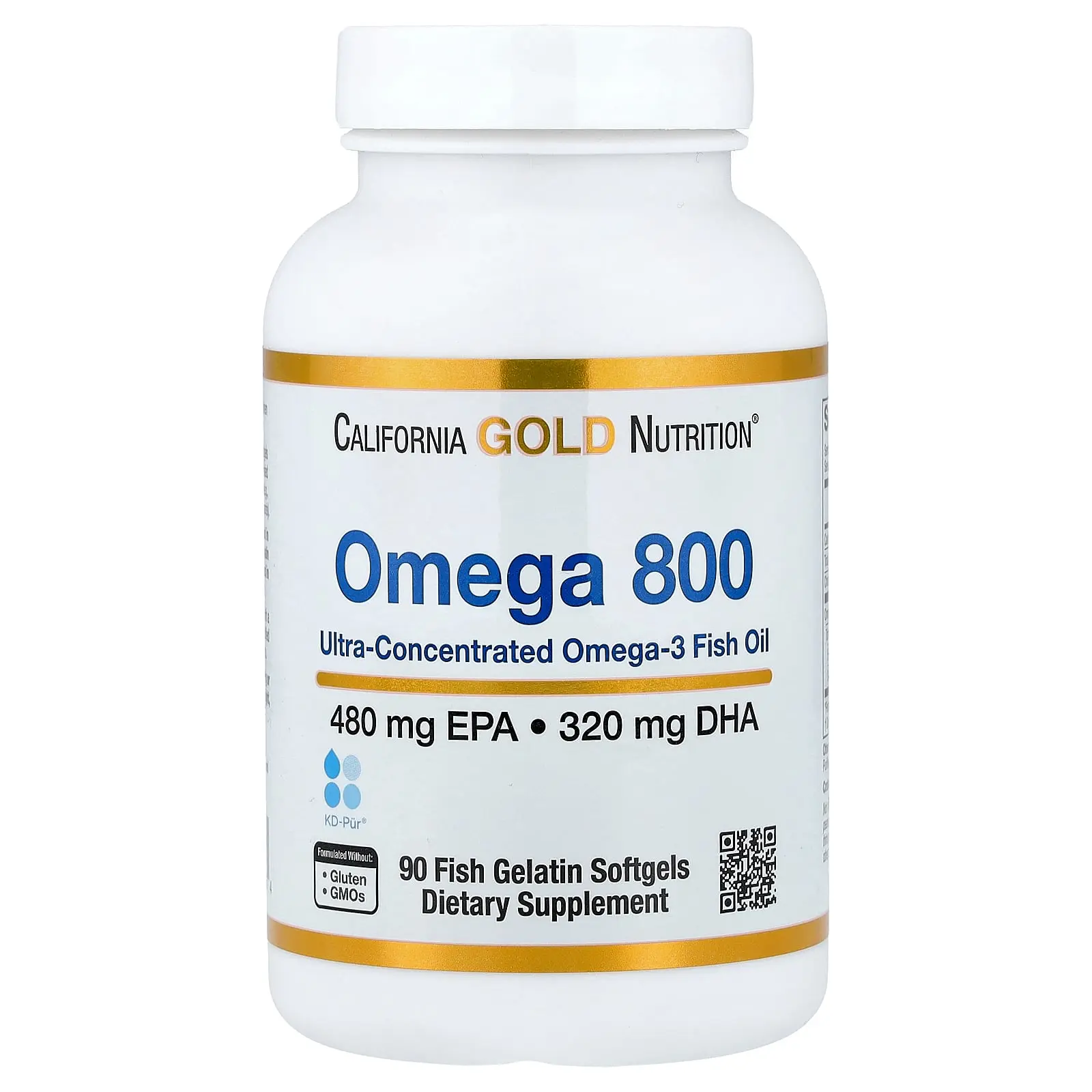 California Gold Nutrition Omega 800, 90 Fish Gelatin Softgels (1,000 mg per Softgel)