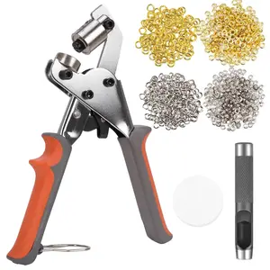 Heavy Duty Grommet Tool Kit with 600 count 3/8'' 10MM Grommets and Washers,Press Eyelet Plier Kit for Tarps Fabrics Leathercraft and So On