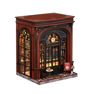 Wooden DIY Book Nook Model Kit for adults tiny home Vintage Abstract Renaissance Style, 3D Hand-Assembled Booklet Toy House, Miniature Dollhouse Kit, Birthday Gift Cafe house