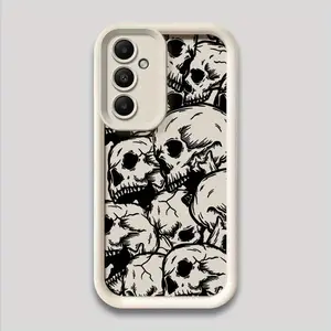 Phone Case for Samsung Galaxy A16 A55 A25 A35 A15 A54 A34 A14 A24 A53 A33 A23 A13 A52 A32 A22 A12 A51 A71 A72 A73 A52s Cover Protective High-Quality Soft Shockproof Funda Vintage Super Cool Skull Head Pattern
