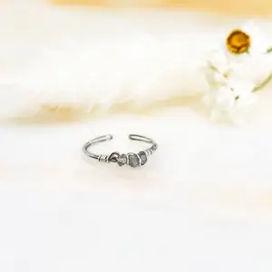 LABRADORITE RING; Handmade Adjustable Gemstone Ring, Wire Wrapped Silver Ring, Minimalist Boho Jewelry Gift