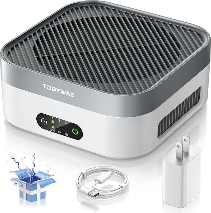 Air Purifier for Home & Bedroom,Covers Up to 600 ft²,H13 True HEPA Filter,Eliminates Pet Dander, Dust, Pollen, Smoke & Odors,Ultra-Quiet Wind Wheel System,Perfect for Desk, Car & Travel