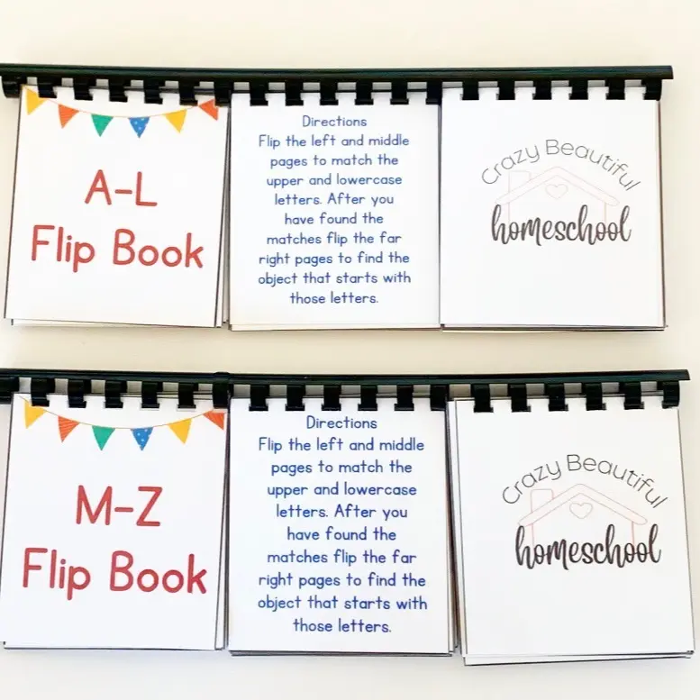 Flip book activity books. Alphabet activity books