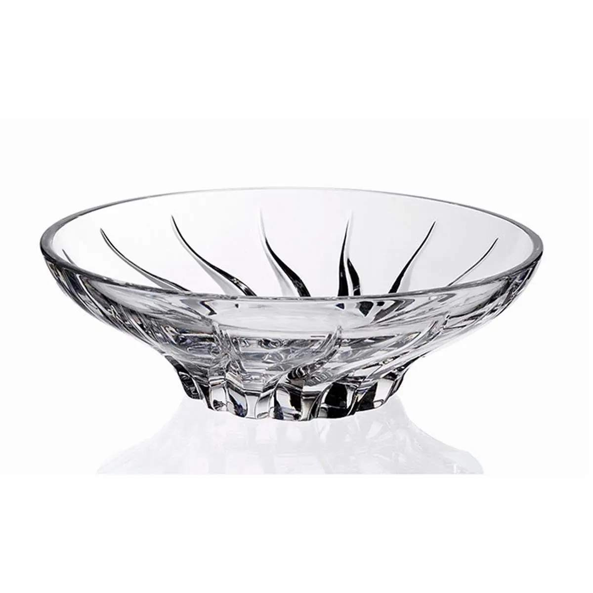212 MAIN RCR Trix Crystal Glass Round Bowl - 12 in Modern Swirl Cut Kitchenware, Dishwasher-Safe Tuscan Region Centerpiece, Decorative Fruit & Serving Tableware