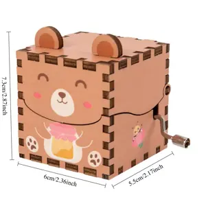 1pc multi-style wooden animal music box, handmade DIY wooden puzzle, suitable for children over 3 years old, educational toy, develops the brain, enhances thinking skills
