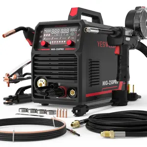 YESWELDER MIG-250PRO&Spool Gun 250Amp 110/220V Dual Voltage Aluminum MIG Welder with Pulse | 6-In-1 Gas MIG/Pulsed MIG/Flux Core/Spool Gun/Lift TIG/Stick Multiprocess Welding Machine | Spool Gun Compatible