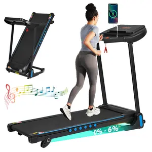 3.0 HP Bluetooth Speaker Treadmill for Home , 350 lbs Capacity, Auto-Folding, Incline, 10MPH, USB/Type C Charging