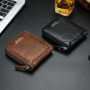 Men’s 2026 PU Leather Zipper Durable Fashion Wallet - Retro Short Wallet Cards Holder, Slim Minimalist Coin Purse for Work, Outdoor Adventures summerwins