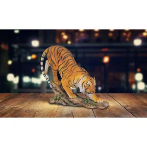 6"H Orange Bengal Tiger Wild Cat Animal Figurine