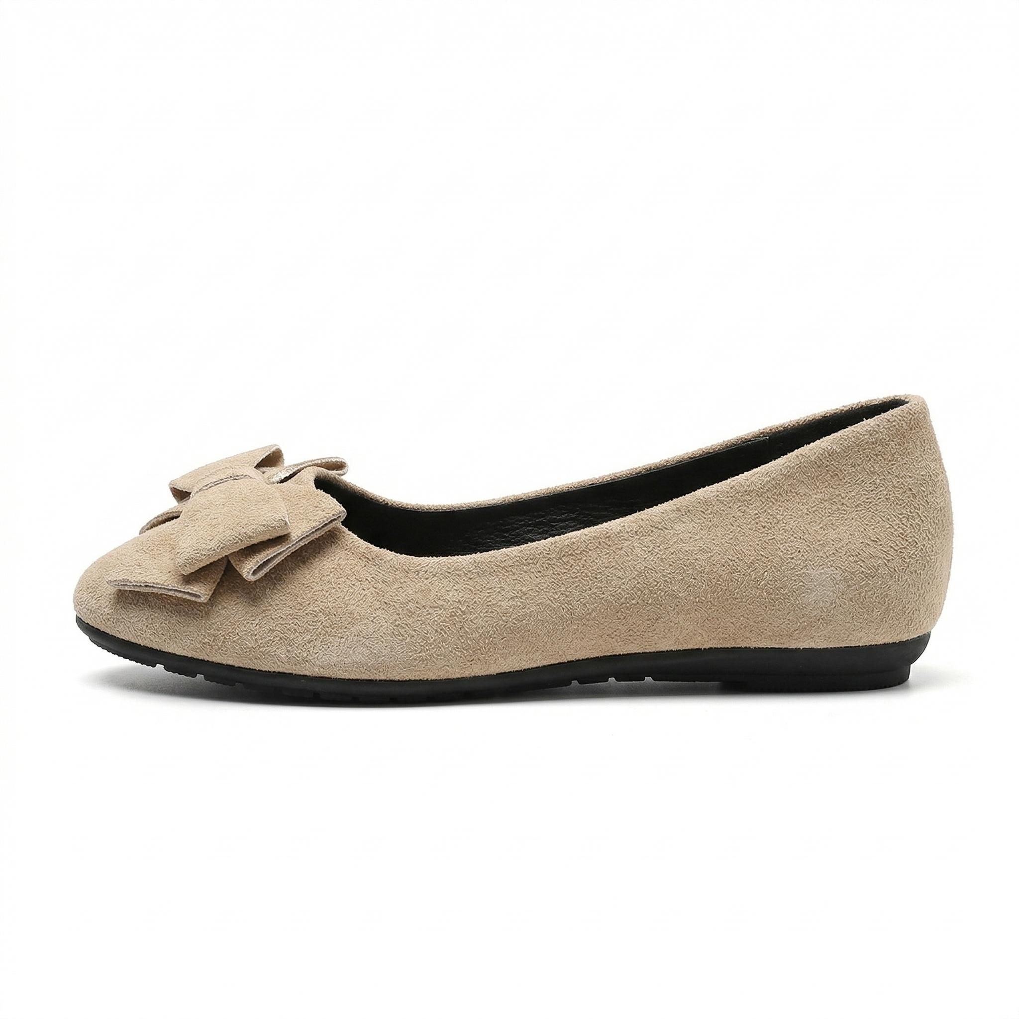 ‍️ On-the-Go Comfort! Chic Suede Bow Ballet Flats | Lazy Girls' Essential Slip-On
