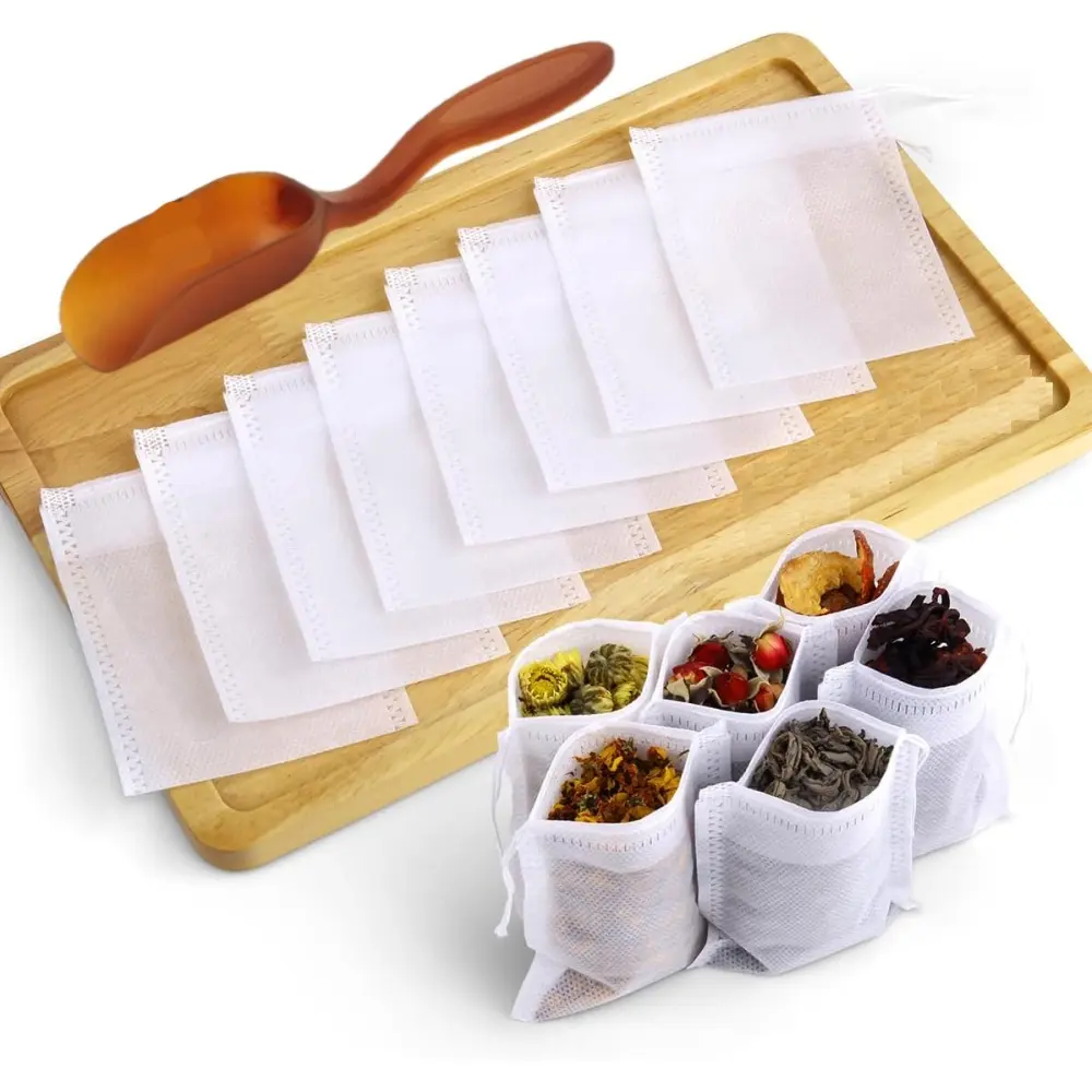 600 pcs Disposable Tea Bags with Drawstring Empty Tea Filter Bags Empty Tea Sachets for Loose tea, Coffee, Herbs, Spice