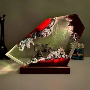 Xeno.morph Ali.en Figurines Handcrafted Epoxy Resin Diorama Desk Decor Ornament Collectible Gift Sci-Fi Movie Inspired Art Piece Home Office