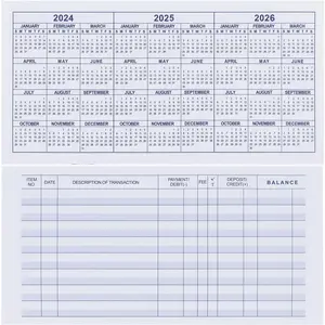 20 Pack Checkbook Register, Check Registers for Personal, Blank Ledger Transaction Registers for Personal or Business , Check Register Book for Checking and Saving Account, Deposit and Credit Card