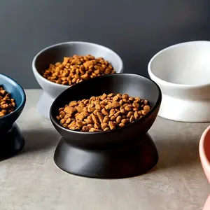 Raised Non-Slip Ceramic Pet Food Bowl - Perfect For Cats & Dogs!