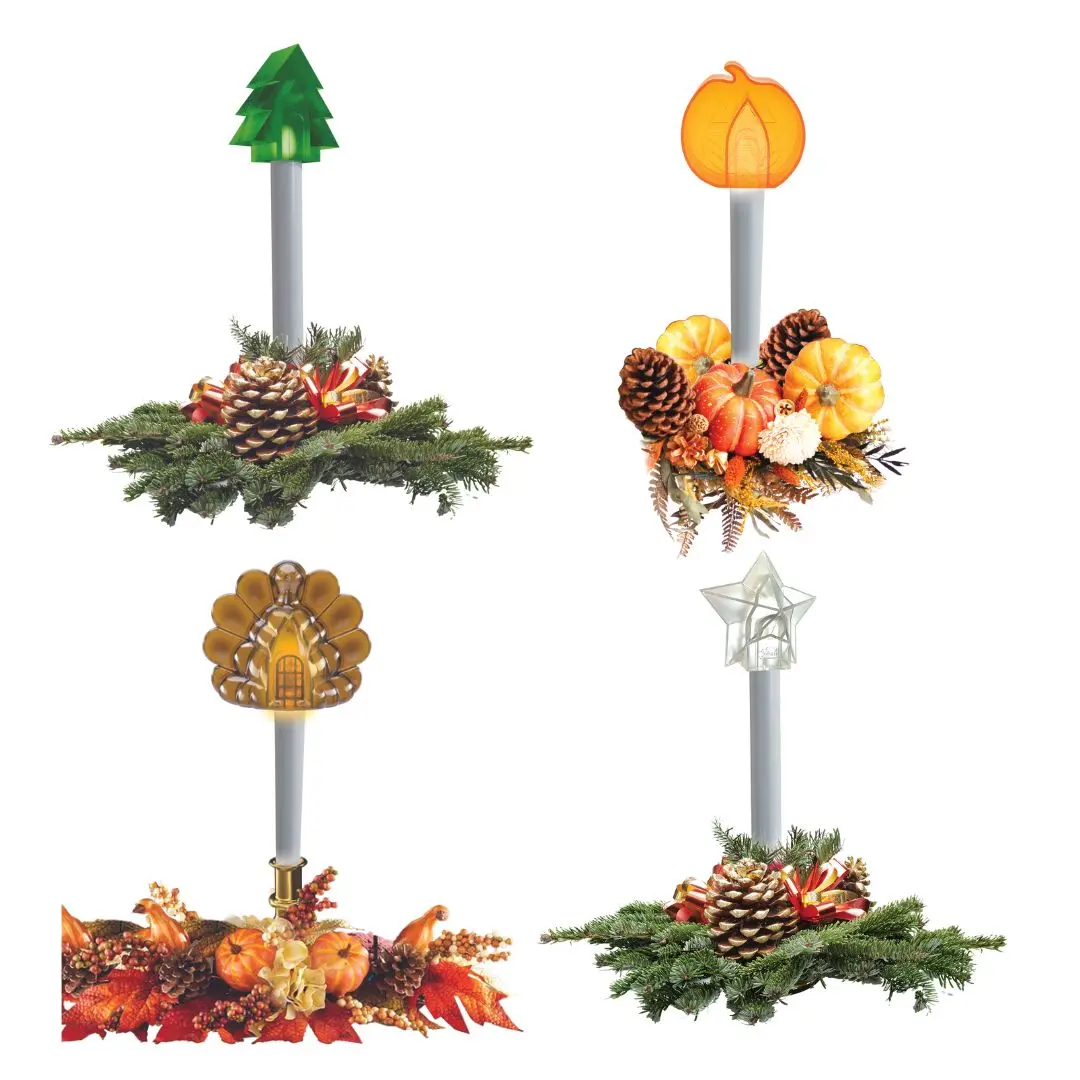Holiday Glow Candle Topper Holiday Set Decor