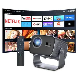 [Netflix-Licensed] Smart Projector with Wifi and Bluetooth, Portable Mini 1080P Projector with 4K Support, Auto Keystone, Voice Control, Built-in Apps V10  NTV