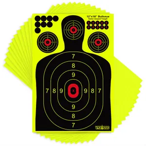 VIGEROSO 12x18 inch Black Human Body Shape Paper Targets, Reactive Sputtering Luminescent Fluorescent, for Shooting Training Accessories