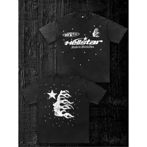 Vintage Washed Cotton Tee For Men With Unique Print Design Casual Loose Fit Short Sleeve Summer Tops