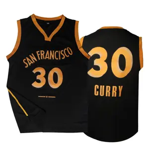 Vintage Black & Gold #30 Curry Basketball Jersey Classic Breathable Mesh Athletic Tank Top for Game Streetwear & Training Fans Gift