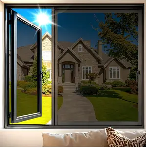 One Way Window Privacy Film, Reflective Window Tint for Home See Out Not in, Sun Blocking Anti UV Static Cling Glass Coverings for Windows Door, Black-Silver, 17.5 x 78.7 Inches