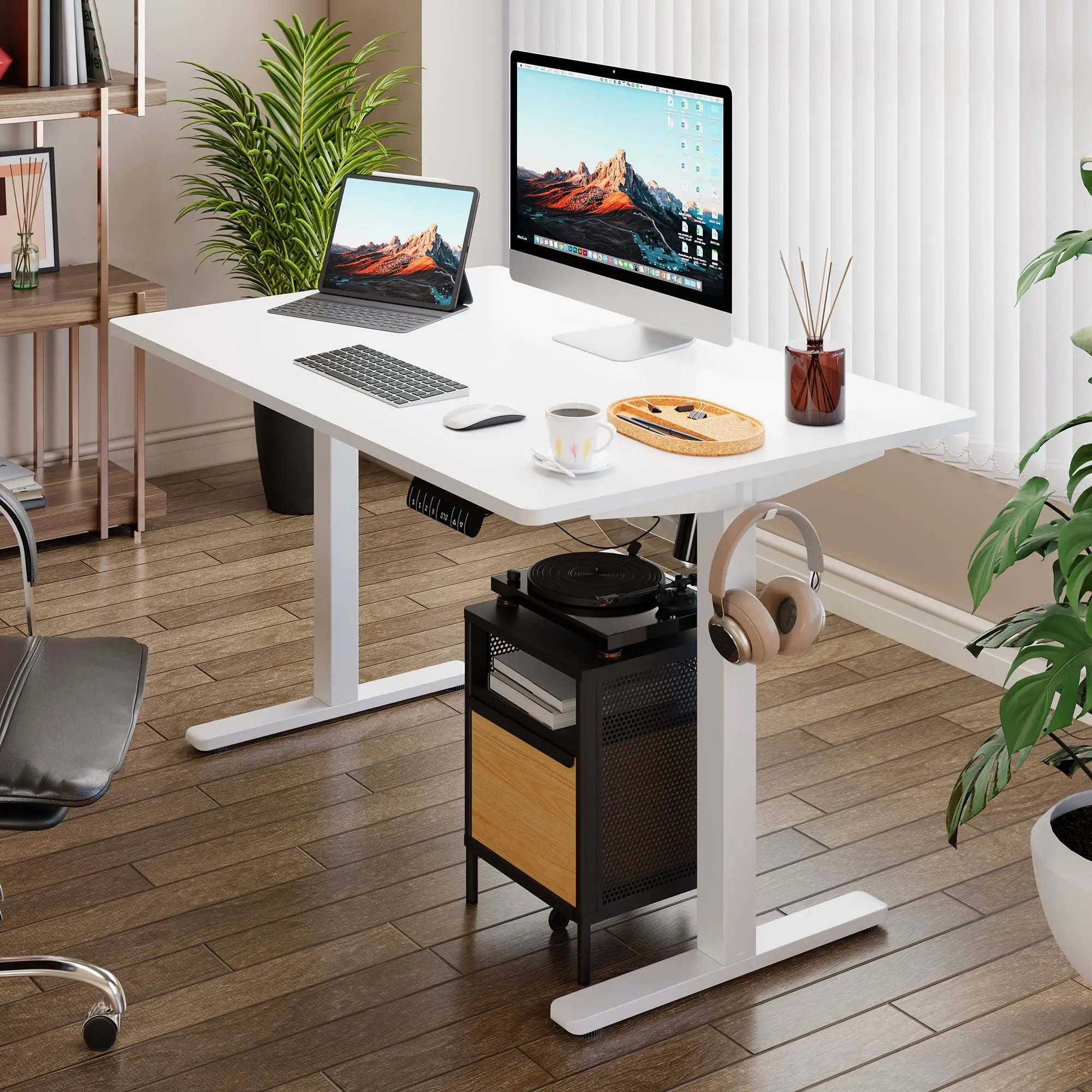 Electric Height Adjustable Standing Desk (63" Width, 24" Depth), 176 lbs Capacity, Ergonomic Memory Presets, Quiet Operation, Modern Metal Frame, Gaming Desk Setup, Office Inspo Study Setup, Space-Saving, Assembly Required (Charging Dock Not Included)