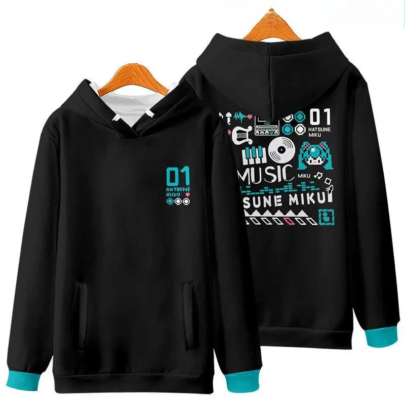 Hatsune Miku Kawaii Anime Characters Winter Perimeter Hooded Sweatshirt Tidal Cardigan 2D Fandom Current Surprise BirthdayGifts