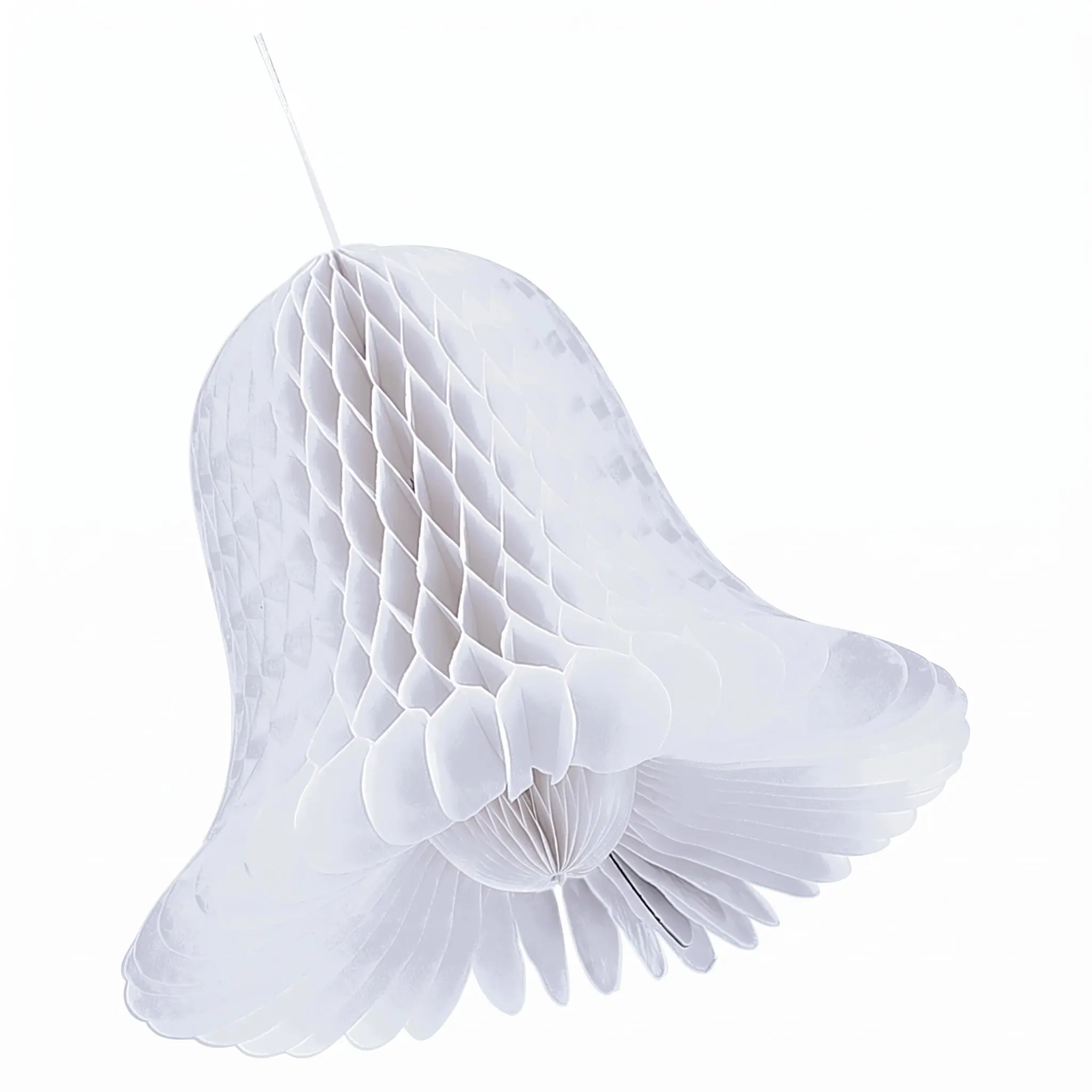 Elegant Honeycomb Wedding Bell Decorations, White, 9-Inch, Set of 2