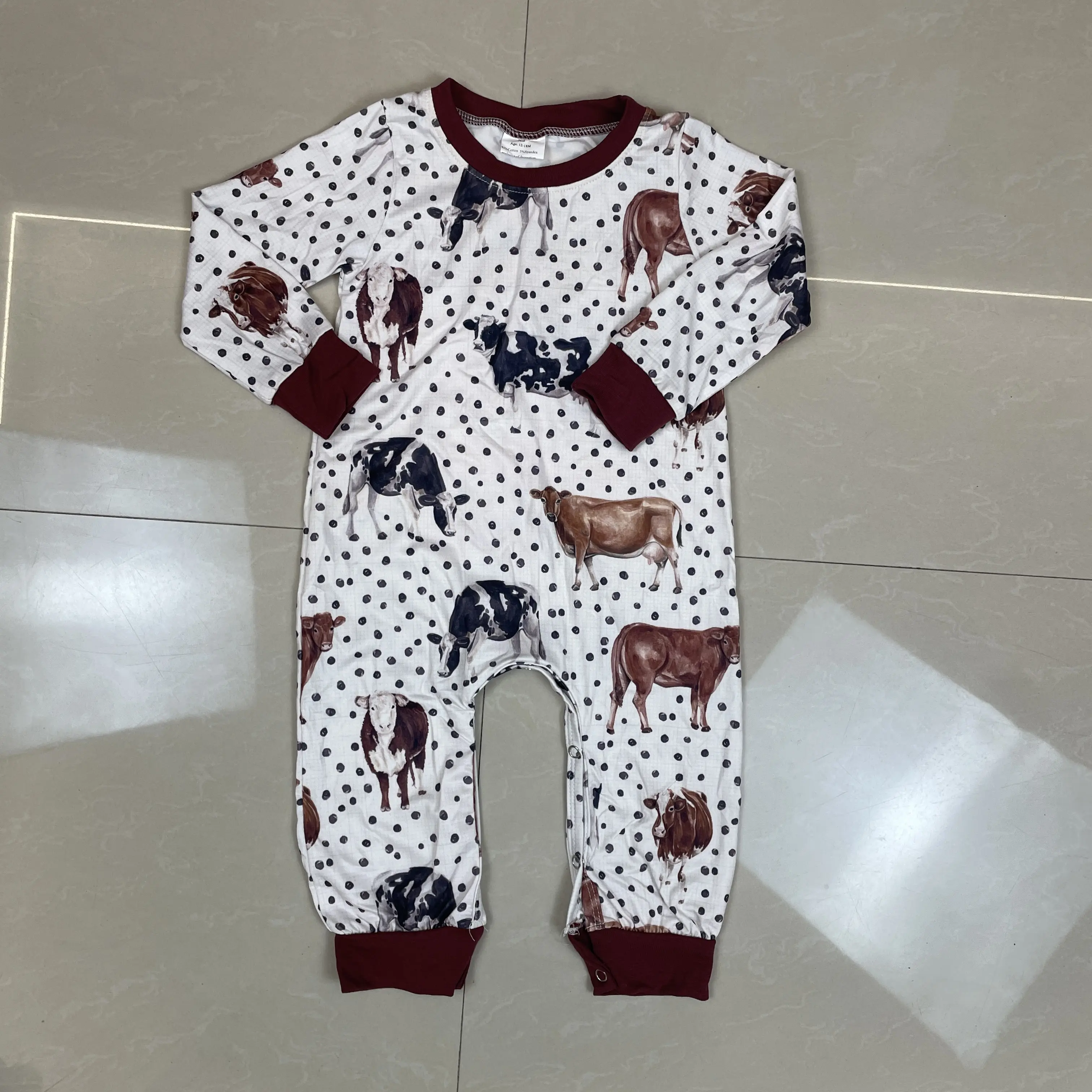 baby boy clothes newborn cow romper clothing farm clothes boy winter romper, Animal Print Outfit, Toddler Outfit, Animals, Long Sleeve, Solid Color Bodysuit, High Quality, Unisex, 2T