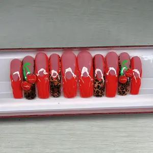 Cherry Animal Print 3d High Quality Acrylic Press Ons
