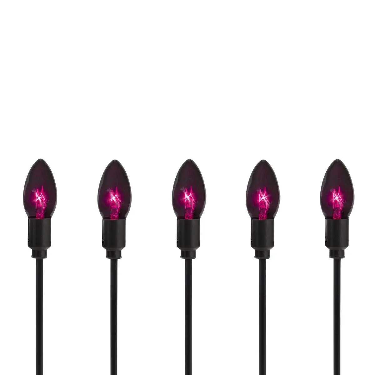 212 MAIN Stackable Purple C9 Wire Incandescent Bulb Halloween Pathway Markers, 8.75 ft, Black Outdoor Yard Lighting, Incandescent Lights, Outdoor Lighting