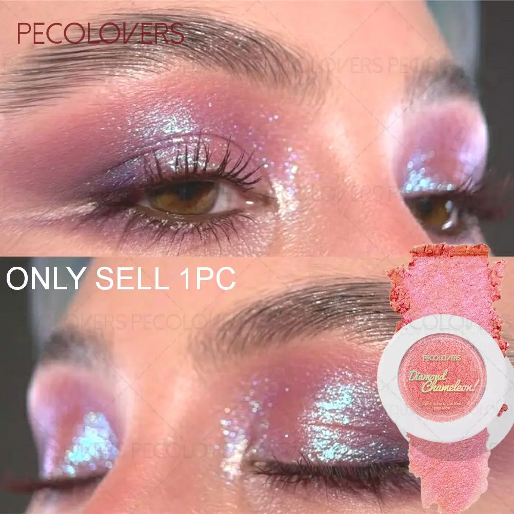1PC Multicolor Polarized Chameleon Eye Shadow Powder - Glitter Eyeshadows, Glittering Purple/Green/Red, Highlight, Long Lasting, Waterproof, Suitable for Crafting Delicate Makeup Looks