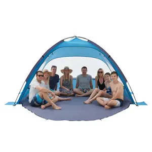 Beach Tent Sun Shelter For 8 Person, UPF 50+ Protection, Portable Sun Shade Canopy With Carrying Bag & Sand Pockets, Lightweight And Easy Setup Beach Umbrella For Camping Fishing Outdoor Picnic