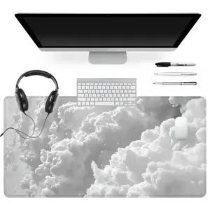 Extra Large White Cloud Mouse Pad Soft Gaming Mouse Pad 35x16 Inch Computer Keyboard Mousepad Desk Pad Suitable for Families, Offices and Schools. Perfect Gift for Family Members and Friends