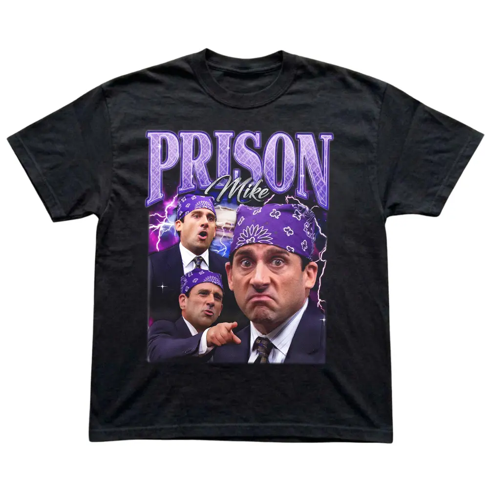 Prison Mike T-shirt, The Office Show Graphic Tee, Funny Michael Scott Prison Mike Design, Vintage Movie Shirt, Comedy Fan T-Shirt, Gift for Men, Gift for Women, Crew Neck T-shirt, Trending T-shirt