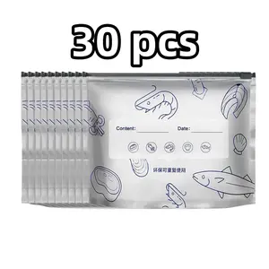 30pcs Reusable Aluminum Foil Food Storage Bags – Heavy-Duty Leakproof Zipper Pouches, Airtight & Tear-Resistant Resealable Bags for Meat, Vegetables, Snacks, and Leftovers