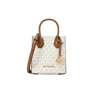 Michael Kors Mercer Monogram Leather Mini Handbag For Women In Vanilla