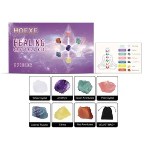 Hoexe Crystal Set Crystal Tomb Stone Fluorite Kit Bedroom Home Living Room Interior Decoration Crystal Ornaments