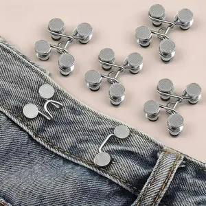 Durable Jeans Button Tightener Set, 4 Sets Adjustable Handmade Jeans Button Pins, Easy To Install Waist Tightener Button for Indoor & Outdoor