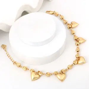 Cœurs Dorés Bracelet with Beads Gold Plated