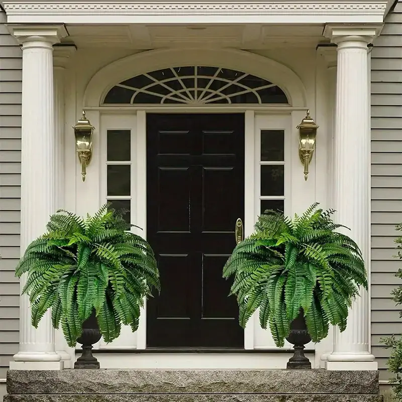 Uv-Resistant Lifelike Boston Fern - Perfect For Indoor & Outdoor Decor, Garden, Porch, And Patio