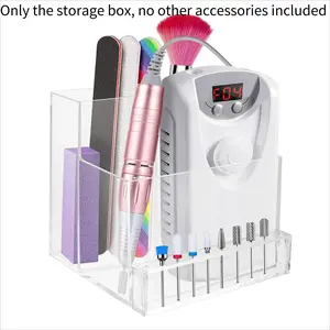Nail Art Tool Storage Box, Multi-Grid Organizer, Portable for Home & Salon, Makeup Tool Organizer, Nail Polish Storage
