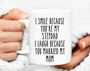 Stepdad Fathers Day Gift, Funny Step Father Mug, Gifts For Step Dads, Bonus Dad Gift Cup, Novelty Coffee Mug, 11 15oz Ceramic Cup, Cool Gifts For Men