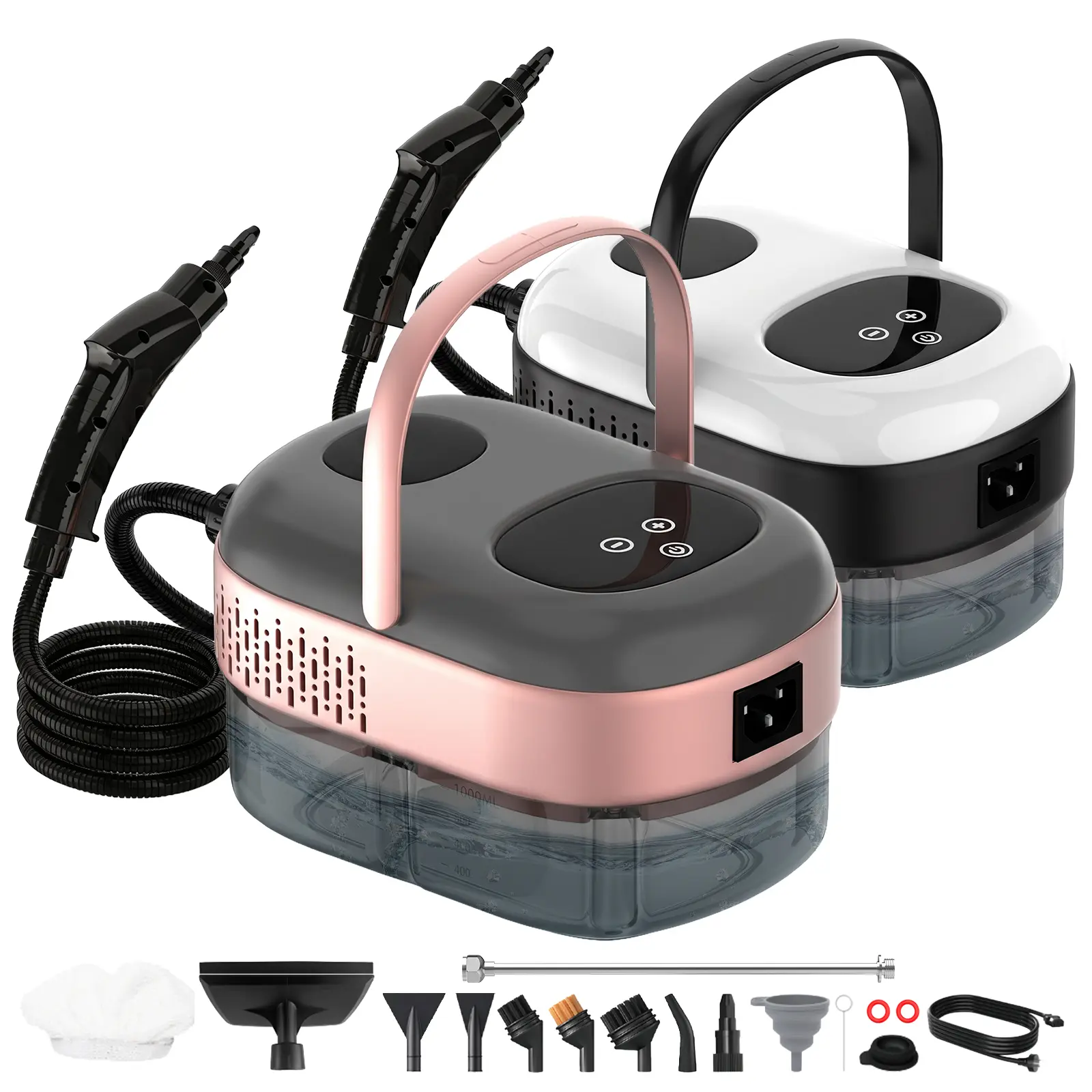 Handheld Pressurized Steam Cleaner with 2500W Power, 15-Second Fast Heat, 3 Adjustable Steam Levels, 47.3oz Large Tank, Family-Safe Portable Steamer for Floor Grout, Kitchen, Bathroom Cleaning