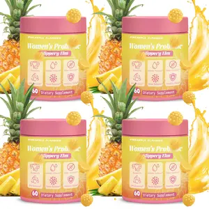 Pineapple Feminine Probiotics Gummies | pH Balance & Dryness Relief | Slippery Elm Prebiotic Blend | 60 Count Women’s Health Supplement