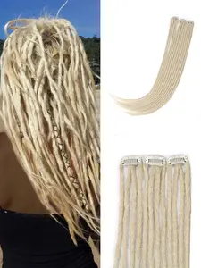 Clip in Dreadlock Extensions, 3PCS 24 Inch Synthetic Clip-in Dreads, Handmade Crochet Dreadlock 0.6cm Dread Extensions, Hair Weave, Synthetic Braided Hair