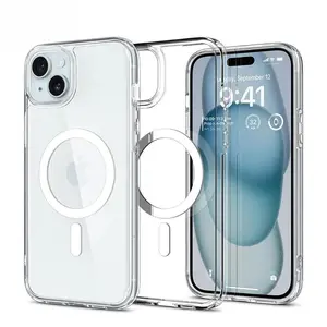Magnetic for Magsafe Case for IPhone 17 ip17 Air 17promax 15 14 Plus 13 12 11 16 Pro Max Hybrid Clear Hard Cover Silicone Soft Bumper Thin Shell Smartphone Cellphone