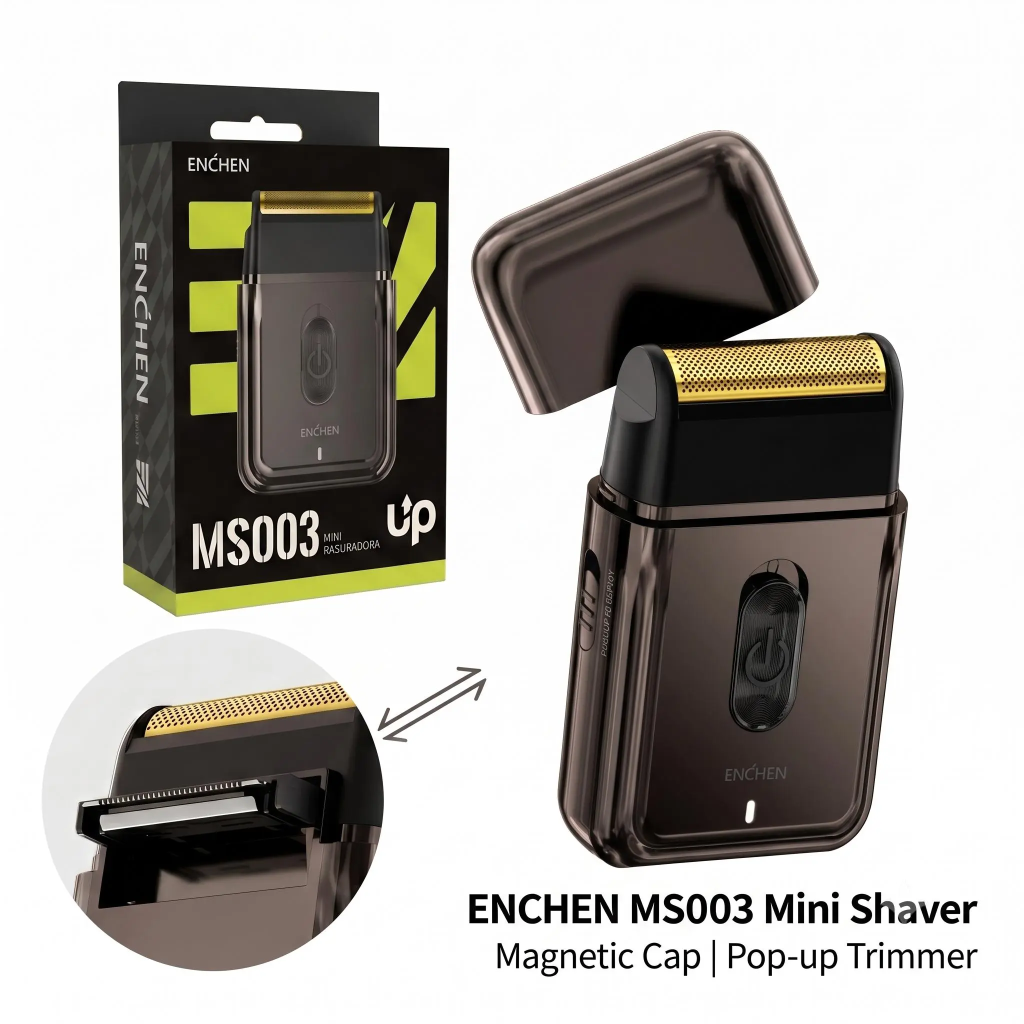 ENCHEN Electric Foil Shaver for Men, Compact Shaver, One-Button Use  Comfort Body Shaver for Men, Comfortable Grip, Rechargeable Cordless Shaver, Deep Clean Shave Anytime, Anywhere, Portable Design - Ideal Companion for Home and Travel