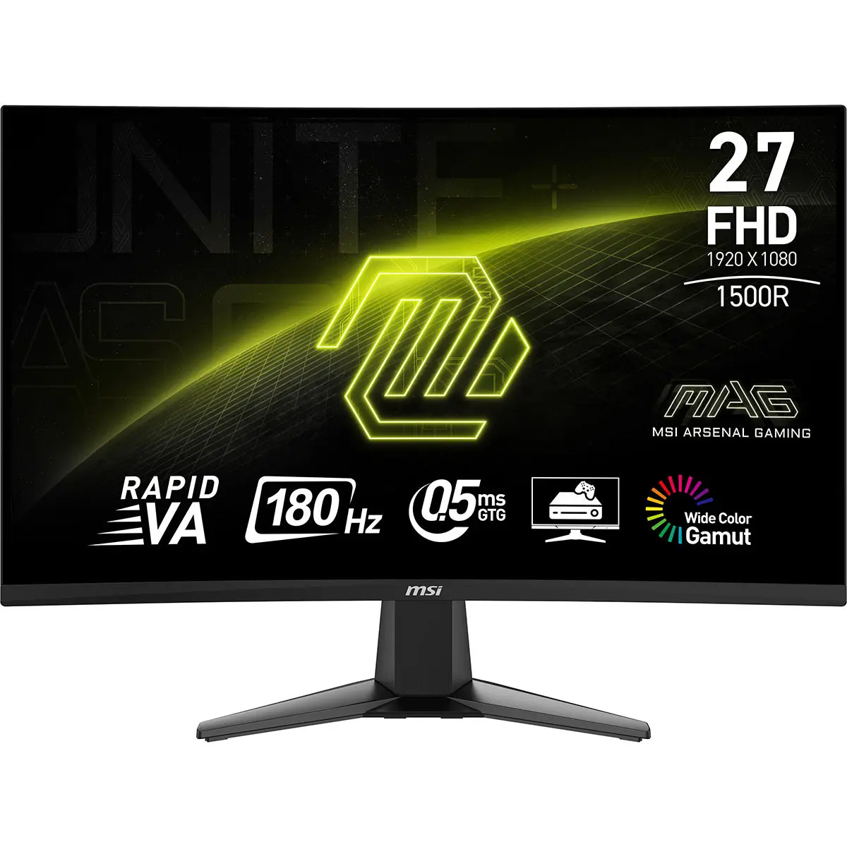 MSI MAG 27C6F 27" 16:9 Full HD 180Hz Curved VA LED HDR Gaming Monitor, Metallic Black