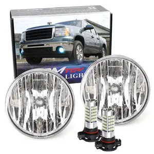 iJDMTOY Clear Lens Fog Light Kit with 69-SMD Super Bright Ice Blue LED Bulbs For 2007-2013 GMC Sierra 1500 2500 3500